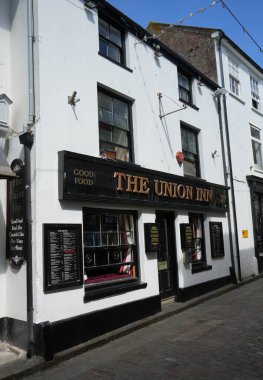 Union Inn, Fore Caddesi, St Ives. 19. yüzyılın ortalarında geleneksel İngiliz Pub 'ı. St Ives, Cornwall, İngiltere, İngiltere. 19 Temmuz 2024. 