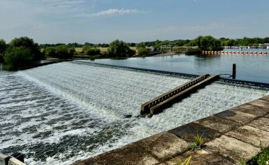 Beeston Rylands Weir on The River Trent, Beeston, Nottingham, England, UK.August 12, 2024. 