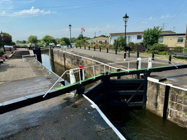 Lock Gates at Beeston Lock on The River Trent and Beeston Canal. Beeston, Nottingham, England, UK.August 12, 2024.  clipart