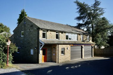 The Upper Wharfdale Fell Rescue Association Building. Grassington, North Yorkshire, England,UK. August 14, 2024.  clipart