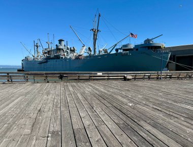 SS Jeremiah O 'Brien, Liberty sınıfı gemiler için yaşayan bir müze olarak hizmet veren İşleyen bir IIera donanma gemisi. San Francisco, Kaliforniya, ABD. 5 Eylül 2024. 