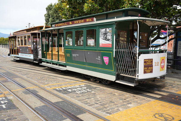Market Street Railway Company Cable Car. Built in 1887, Rebuilt in 1906 and agin in 1982-84. San Francisco, California, USA. September 2024. 