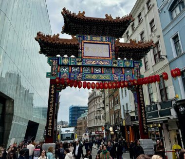 The Chinatown Gate on Wardour St. London, England, UK. October 2024.  clipart