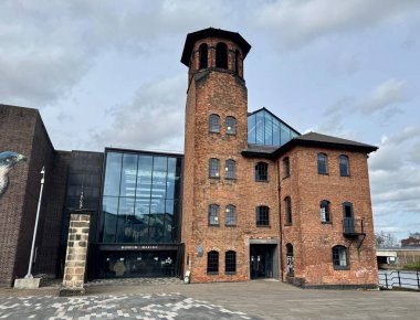 Derby İpek Değirmeni Yapım Müzesi, eski adıyla Lombe 's Mill ve 1717' de inşa edildi. Derby, İngiltere, İngiltere. Mart 2025. 