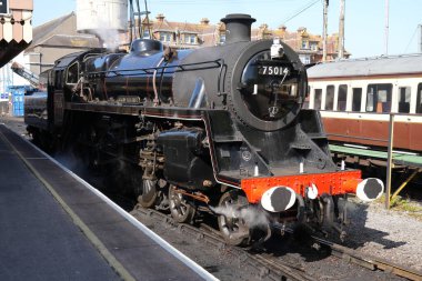 Lokomotif 75014 Braveheart, Aralık 1951 'de Swindon' da inşa edildi. Paignton, Devon, İngiltere, İngiltere. Mayıs 2025. 