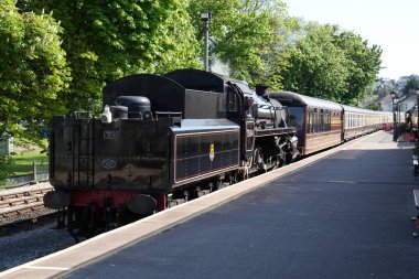 Lokomotif 75014 Braveheart, Aralık 1951 'de Swindon' da inşa edildi. Paignton, Devon, İngiltere, İngiltere. Mayıs 2025. 