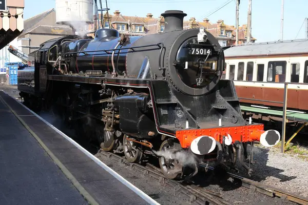 Lokomotif 75014 Braveheart, Aralık 1951 'de Swindon' da inşa edildi. Paignton, Devon, İngiltere, İngiltere. Mayıs 2025. 