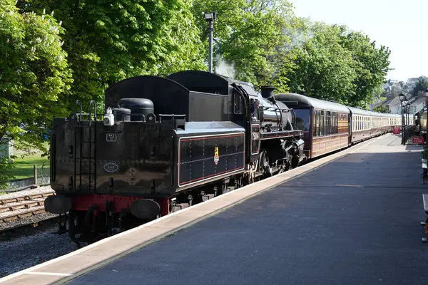 Lokomotif 75014 Braveheart, Aralık 1951 'de Swindon' da inşa edildi. Paignton, Devon, İngiltere, İngiltere. Mayıs 2025. 