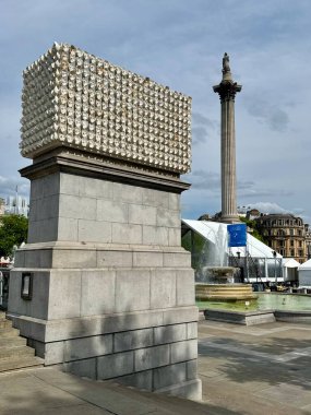 The 4th Plinth in Trafalgar Square with Mil Veces un Instante (A thousand times an Instant) by Teresa Margolles. London, England, UK. June 2025. 