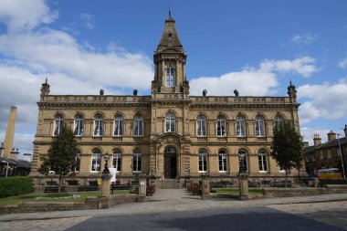 Victoria Hall, Sir Titus Salt tarafından inşa edildi ve 1871 'de açıldı. Saltaire, Shipley, İngiltere, İngiltere. Ağustos 2025. 