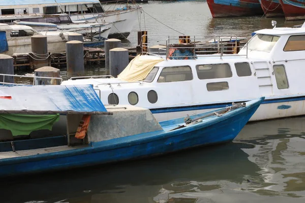 Båten Ligger Hamnen Fiskebåtarna Staden Essaouira Huvudstaden — Stockfoto