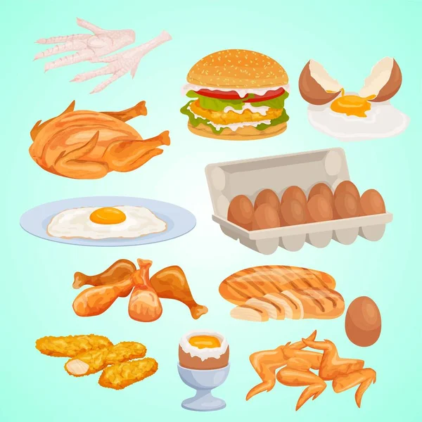 Set Icone Dell Alimento Illustrazione Vettore — Vettoriale Stock