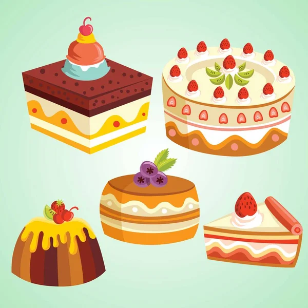 イチゴのケーキのベクトルイラスト — ストックベクタ