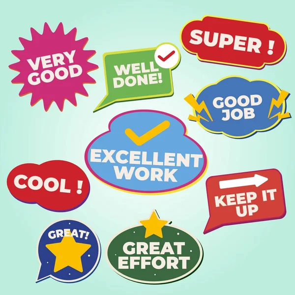 En iyi seçim için çıkartmalar ve konuşma balonlu reklamlar. vektör illüstrasyonu