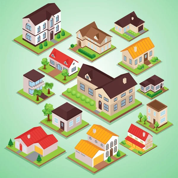 stock vector vector illustration of a house with a city