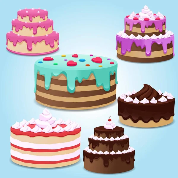 ろうそくのあるケーキのイラスト — ストックベクタ