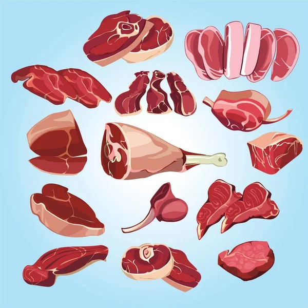 Εικόνα Κρέατος Εικονογράφηση Διανύσματος — Διανυσματικό Αρχείο