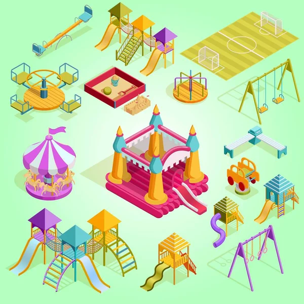 Amusement Park Playground Vector Illustration — Stock Vector