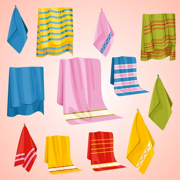 Set Colorful Umbrellas Vector Illustration — Stock Vector