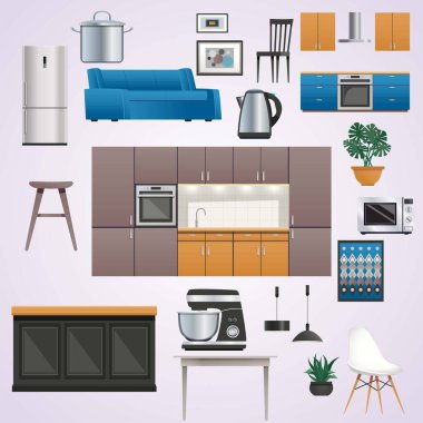 Mobilya ve mutfak aksesuarları.