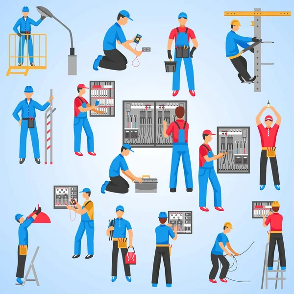 Ekipmanlarla çalışan profesyonel işçiler.