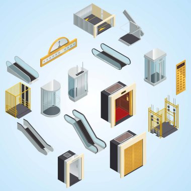 izometrik depo, vektör illüstrasyonu