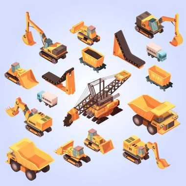 izometrik madencilik izole edilmiş makine görüntülerini ayarladı