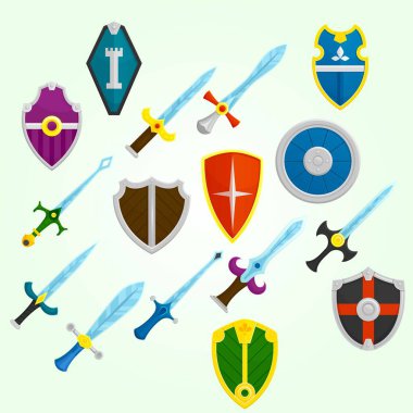 Ortaçağ kalkanları ve kalkanlı kılıçlar..