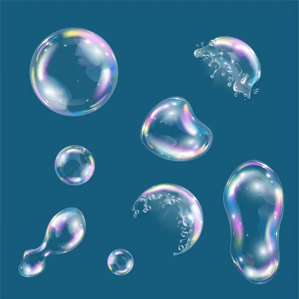 sabun köpükleri beyaz arkaplanda ayarlandı