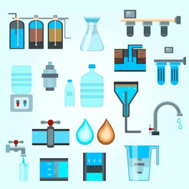 Düz bir dizaynda farklı su türleri