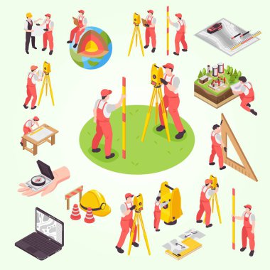 İşçi ve ekipmanlı inşaat işçisi