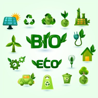 Yeşil enerji simgesinin vektör illüstrasyonu