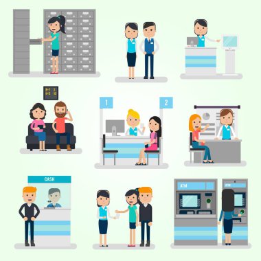ATM Makinesinin vektör illüstrasyonu