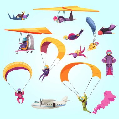 ekstrem spor simgeleri seti, çizgi film tarzı