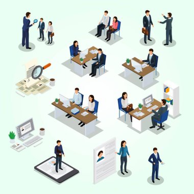 Çalışan iş insanlarının vektör illüstrasyonu