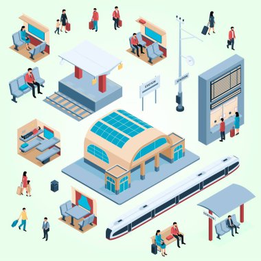 izometrik düz vektör çizimi