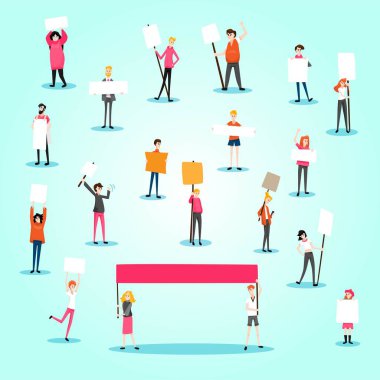 Boş pankartlı iş adamları