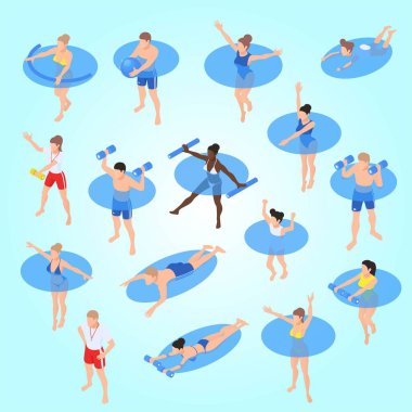 İnsanlar yüzme havuzunda