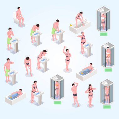 izometrik 3d vektör çizimleri.