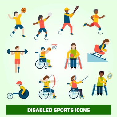 spor aktiviteleri izometrik düz simgeler tekerlekli sandalye ve tenis ekipmanları ile engelli insanlar ile belirlendi izole vektör illüstrasyon