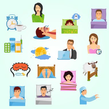 bir dizi uyku simgesi