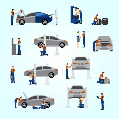 Araba tamir simgeleri seti, vektör