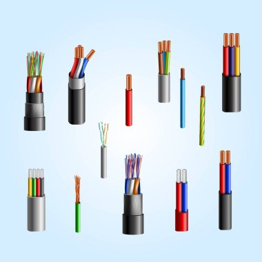 gerçekçi kablo setinin 3 boyutlu yorumlayıcısı