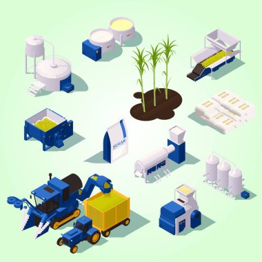 Fabrikanın izometrik vektör kavramı.