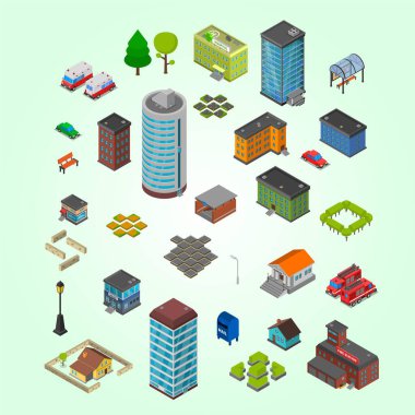 izometrik şehir kümesi, vektör