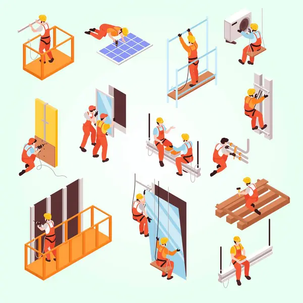 endüstriyel izometrik 3d vektör çizimi