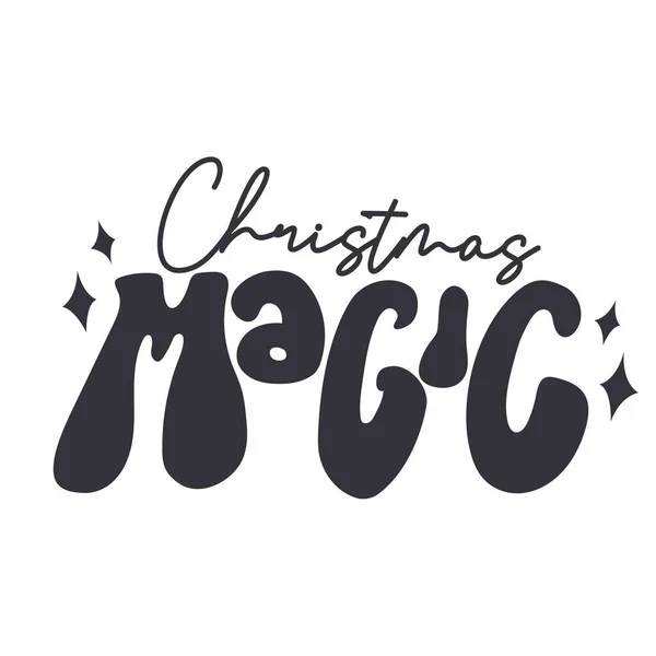 Vánoční Magie Ručně Kreslené Citát — Stockový vektor