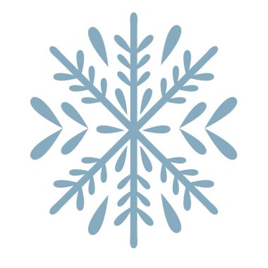 Kış mavisi kar tanesi çizimi.