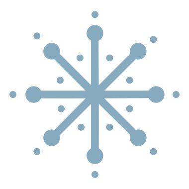 Kış mavisi kar tanesi çizimi.