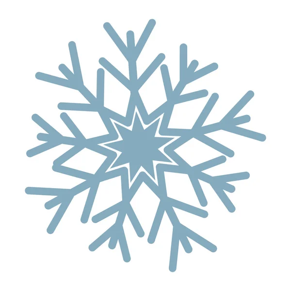 Vinter Blå Snöflinga Illustration — Stock vektor